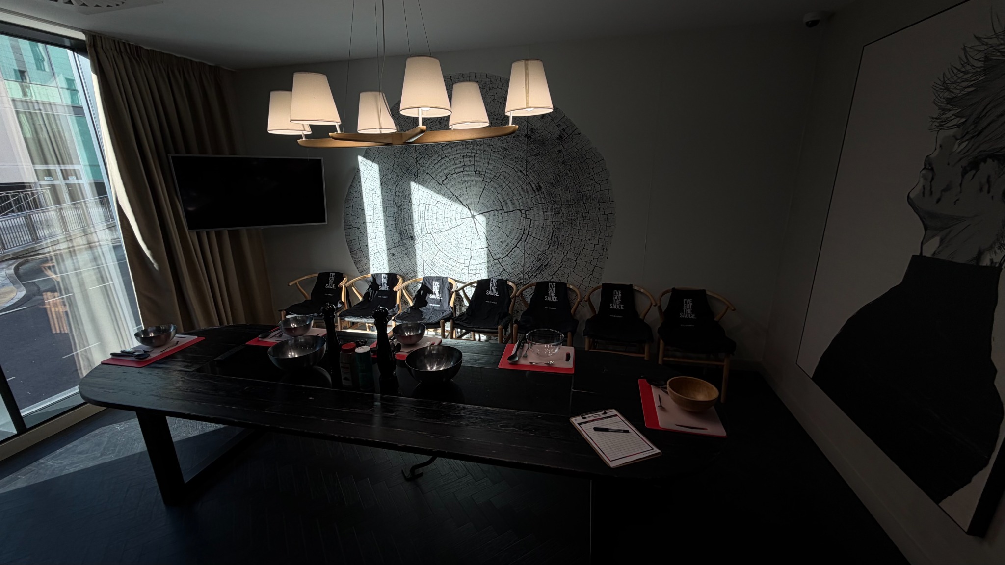 A table set for guests